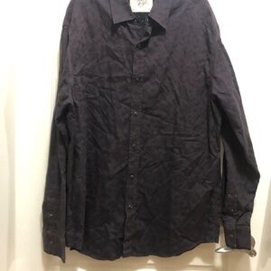 Men’s XL Age of Wisdom unique cotton shirt snaps brown black